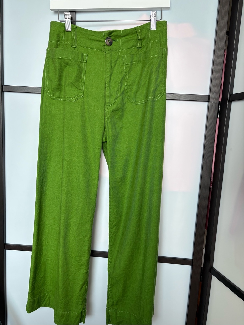 Maeve Anthropologie The Colette Wide Leg Pants Green Size 27